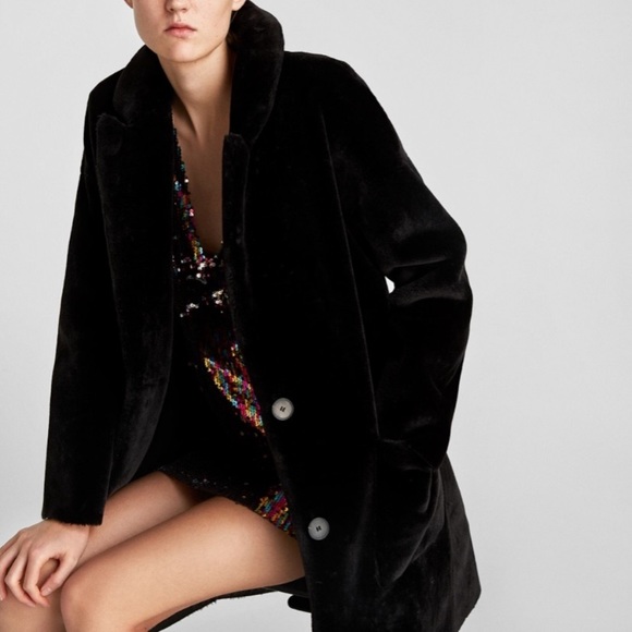 NWT Zara luxury timeless plush faux fur coat - Picture 5 of 16